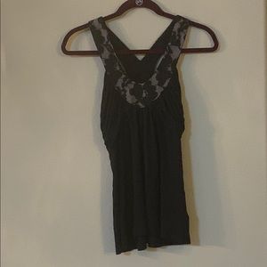 Express black/lace tank top